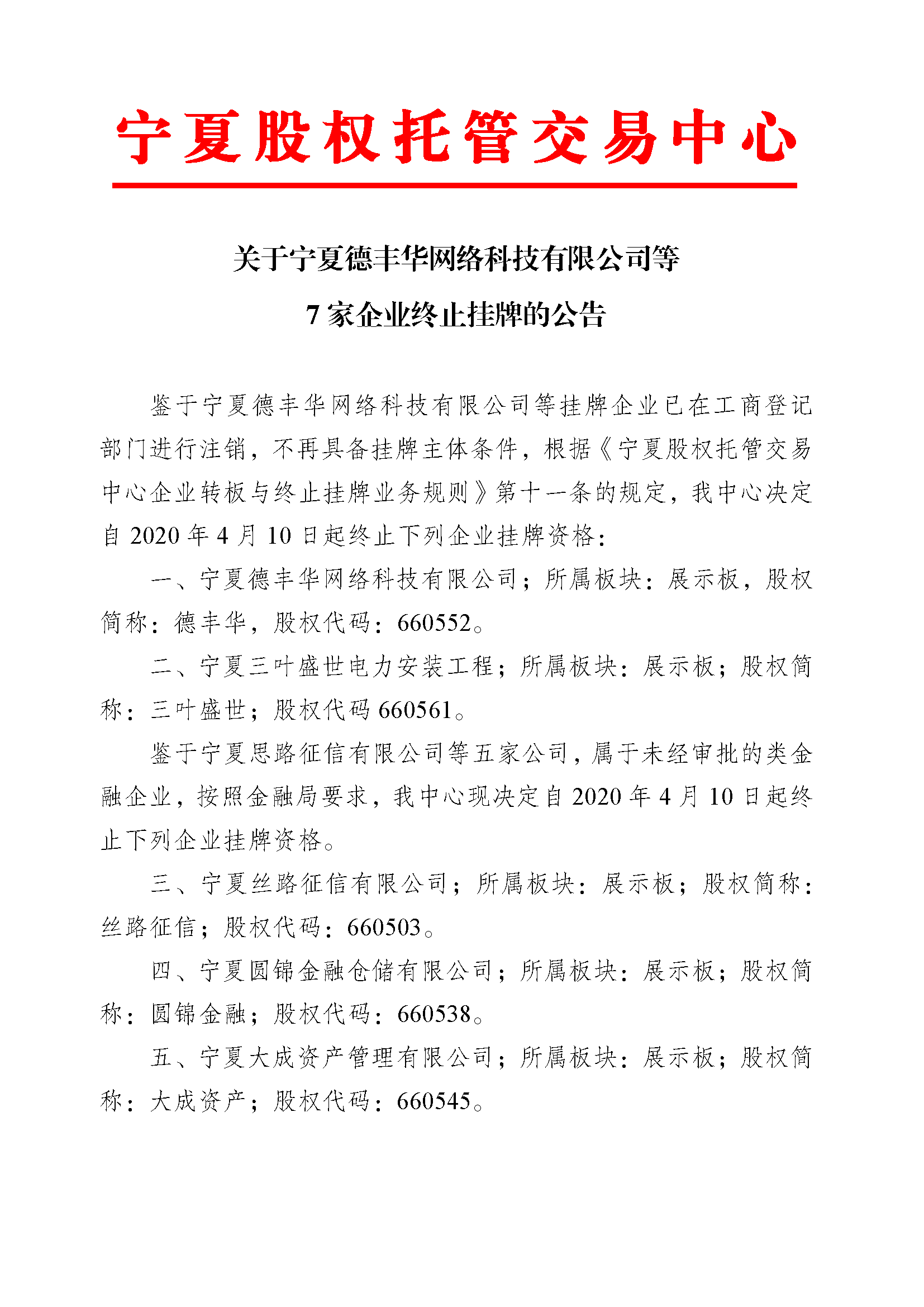 關(guān)于寧夏德豐華網(wǎng)絡科技有限公司等七家企業(yè)終止掛牌的公告_頁面_1.png